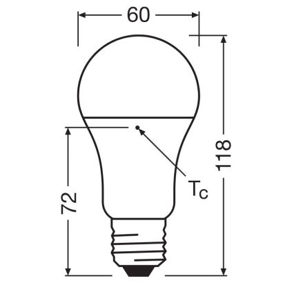 Lâmpada LED fabricada em plástico reciclado A100 E27/14W/230V 4000K - Osram