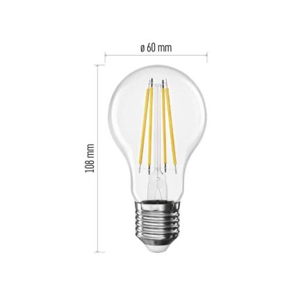 Lâmpada LED FILAMENT A60 E27/3,8W/230V 4000K