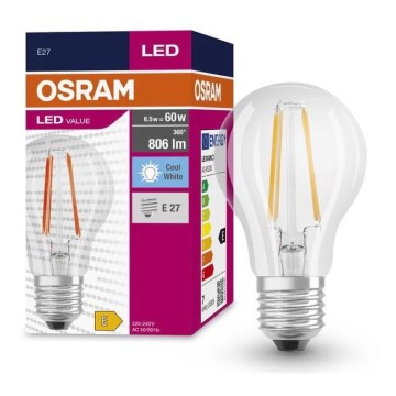 Lâmpada LED FILAMENT A60 E27/6,5W/230V 4000K - Osram