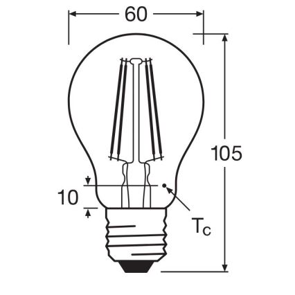 Lâmpada LED FILAMENT A60 E27/6,5W/230V 4000K - Osram