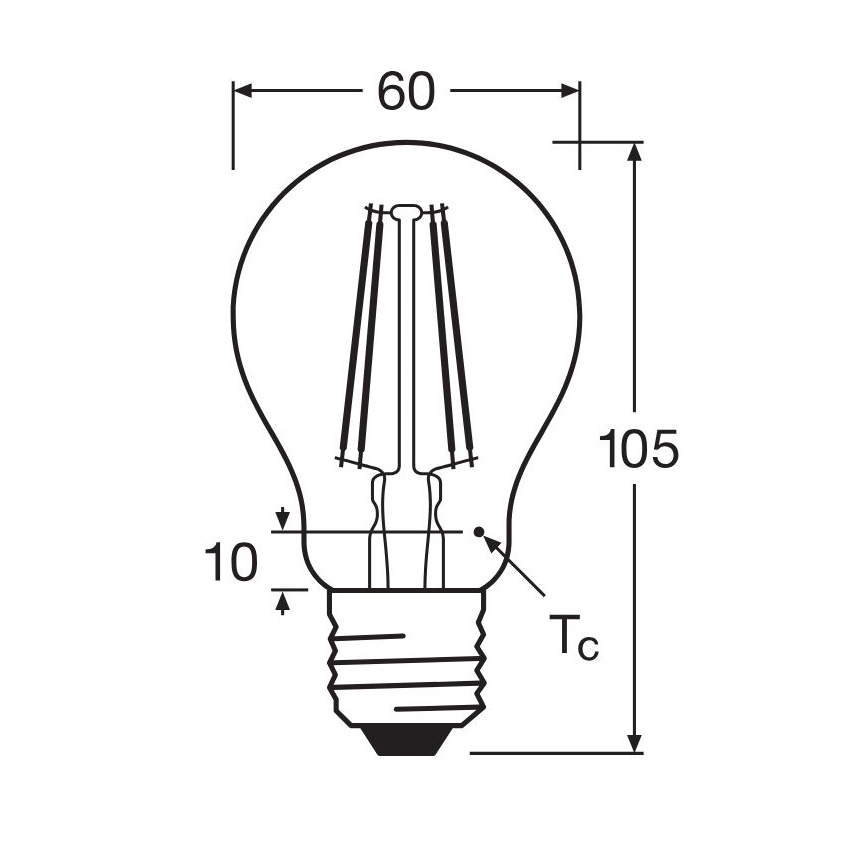 Lâmpada LED FILAMENT A60 E27/6,5W/230V 4000K - Osram