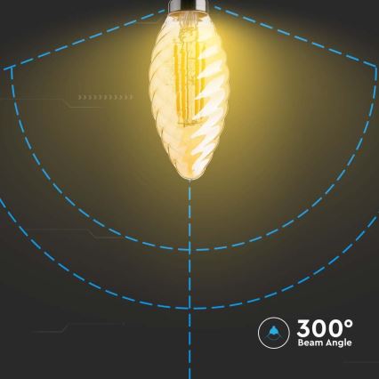 Lâmpada LED FILAMENT AMBER E14/4W/230V 2200K