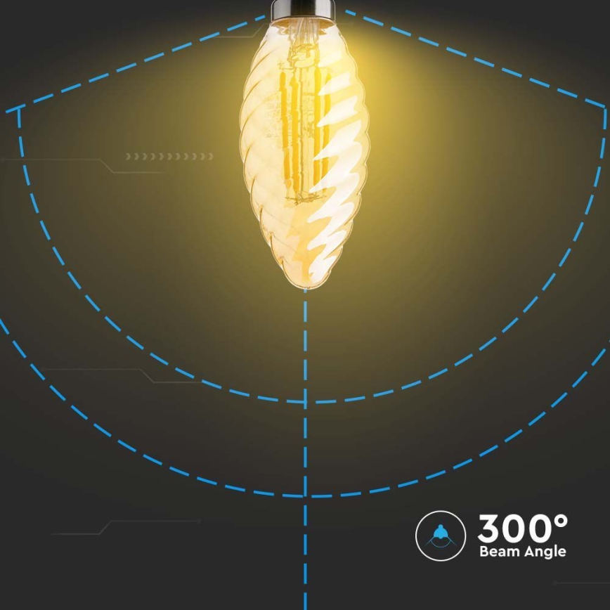 Lâmpada LED FILAMENT AMBER E14/4W/230V 2200K