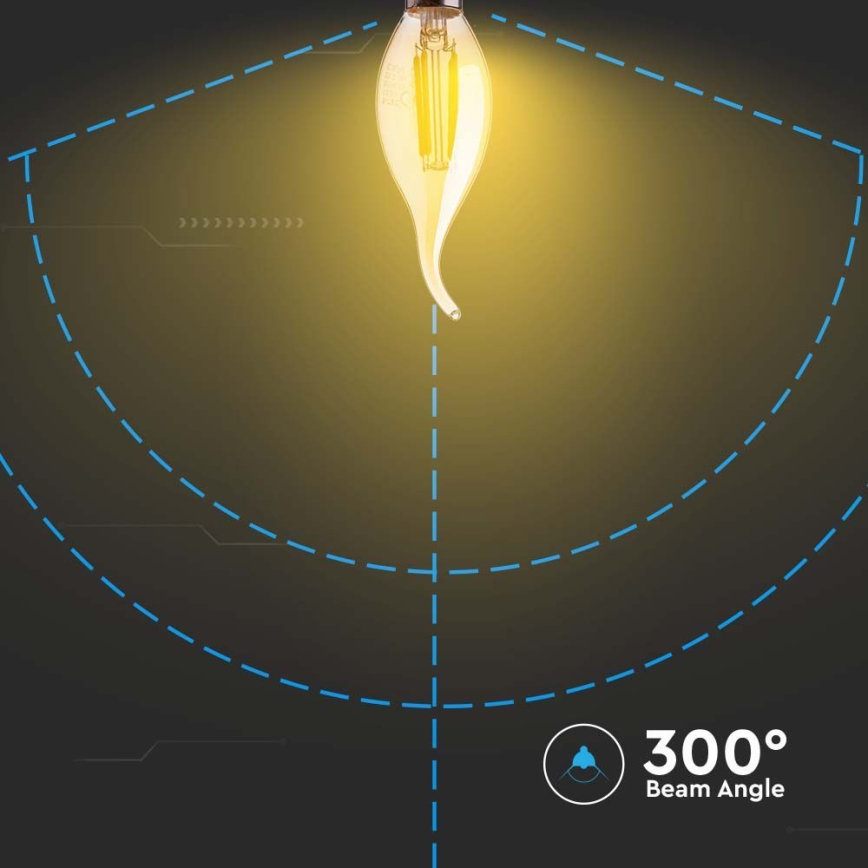 Lâmpada LED FILAMENT AMBER E14/4W/230V 2200K