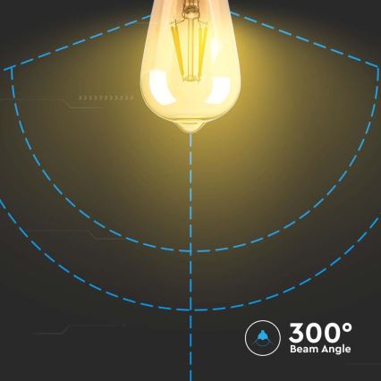 Lâmpada LED FILAMENT AMBER ST64 E27/8W/230V 2200K