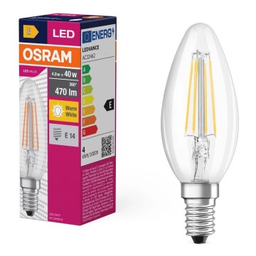 Lâmpada LED FILAMENT B40 E14/4W/230V 2700K - Osram