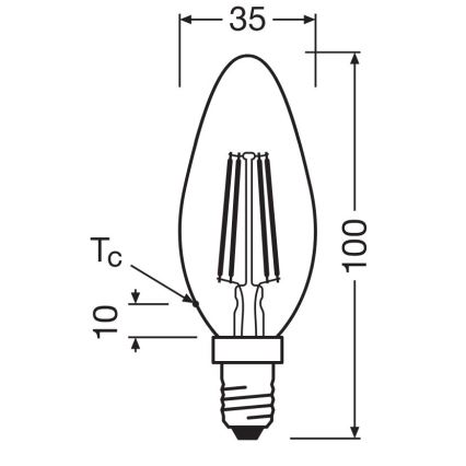 Lâmpada LED FILAMENT B40 E14/4W/230V 2700K - Osram