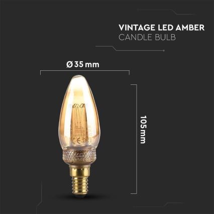 Lâmpada LED FILAMENT E14/2W/230V 1800K Art Edition
