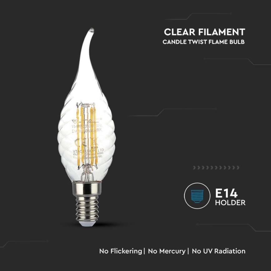 Lâmpada LED FILAMENT E14/4W/230V 3000K