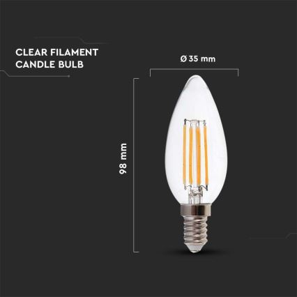 Lâmpada LED FILAMENT E14/5,5W/230V 4000K