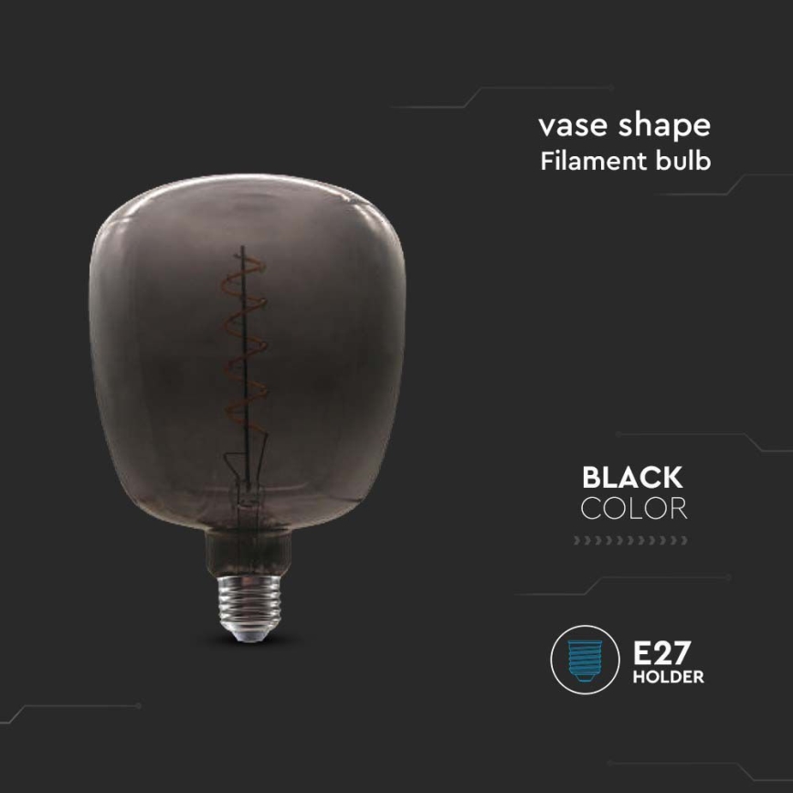 Lâmpada LED FILAMENT E27/4W/230V preto