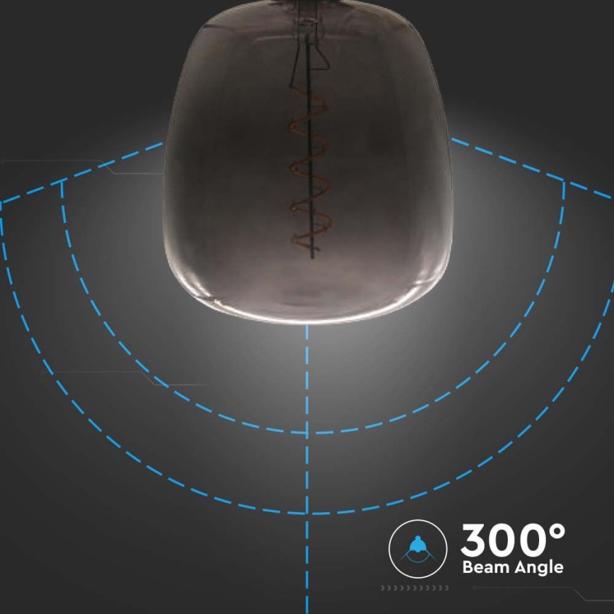 Lâmpada LED FILAMENT E27/4W/230V preto
