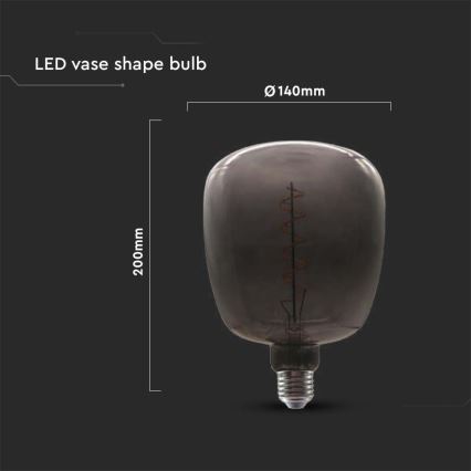 Lâmpada LED FILAMENT E27/4W/230V preto