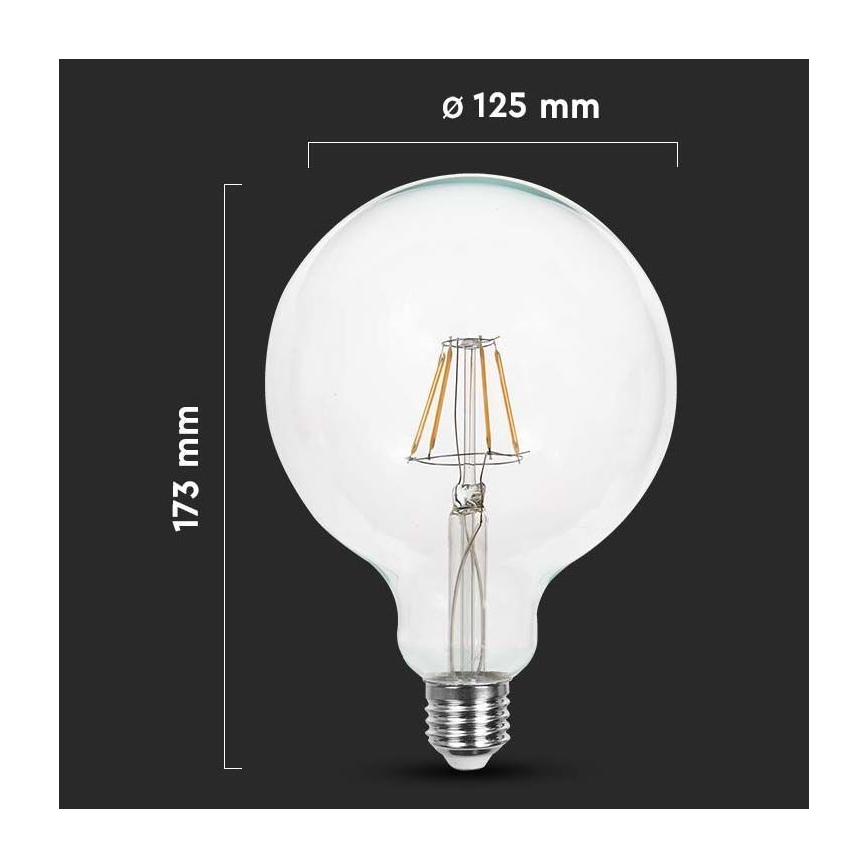Lâmpada LED FILAMENT G125 E27/10W/230V 4000K