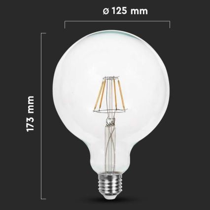 Lâmpada LED FILAMENT G125 E27/10W/230V 6400K