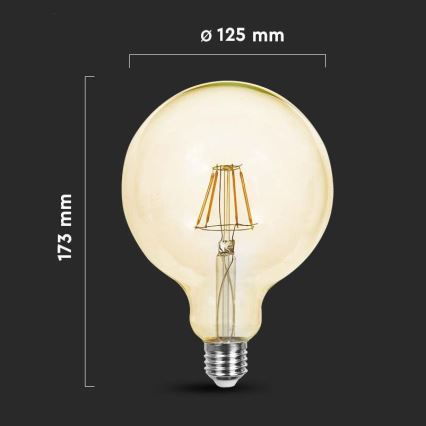 Lâmpada LED FILAMENT G125 E27/12W/230V 2200K