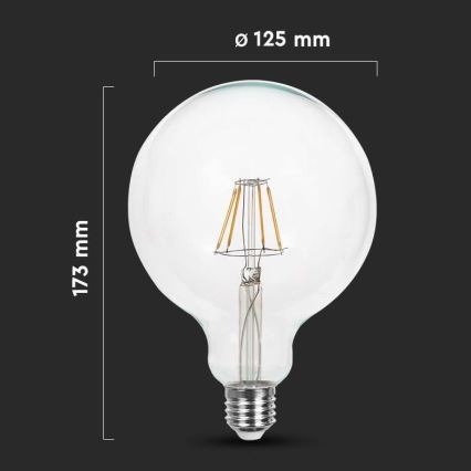 Lâmpada LED FILAMENT G125 E27/12W/230V 6500K