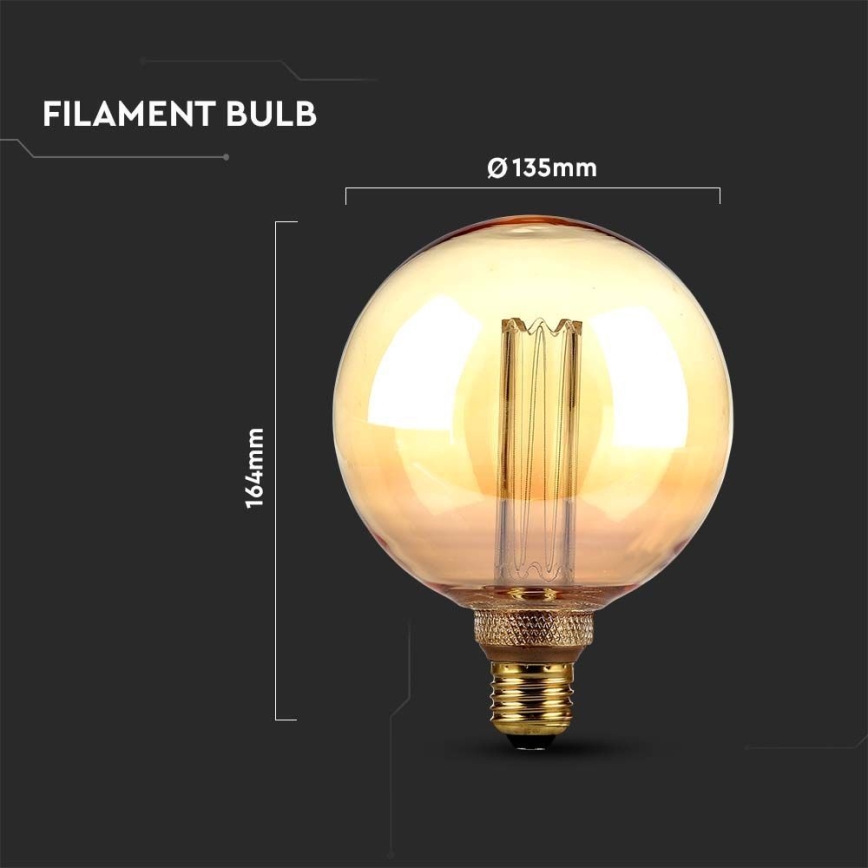Lâmpada LED FILAMENT G125 E27/4W/230V 1800K Art Edition