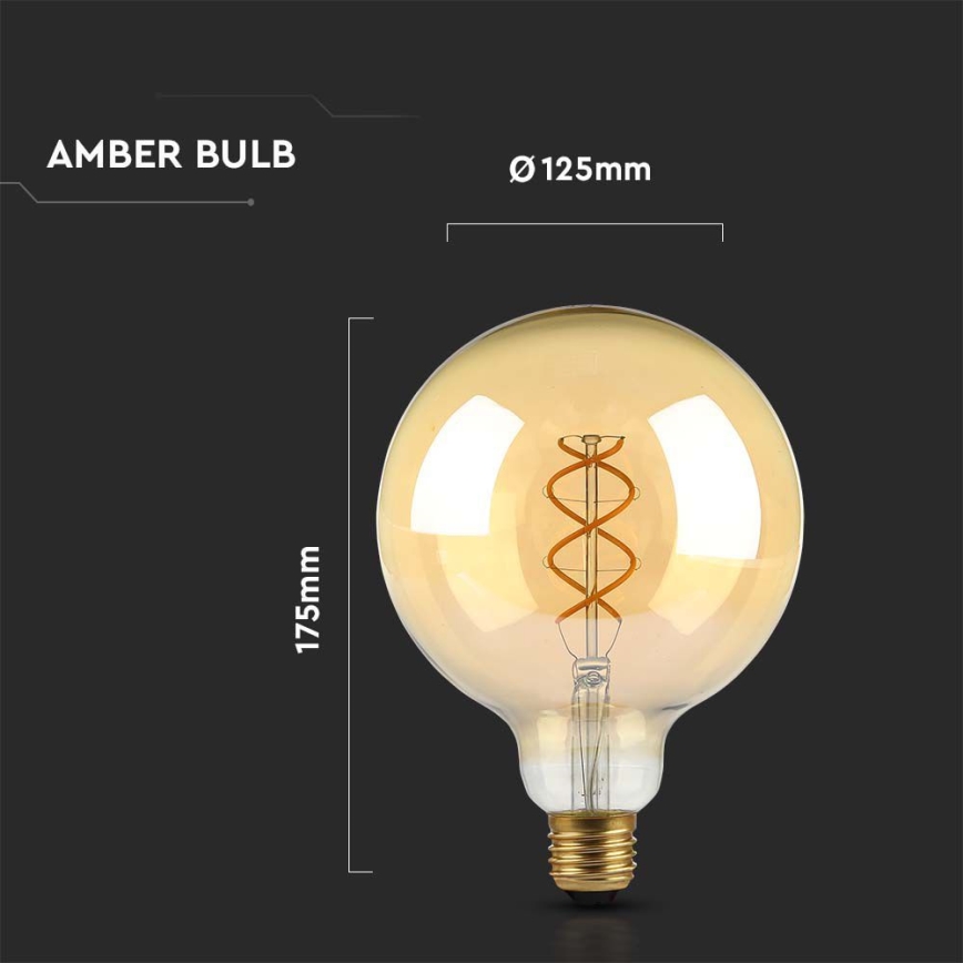 Lâmpada LED FILAMENT G125 E27/5W/230V 1800K