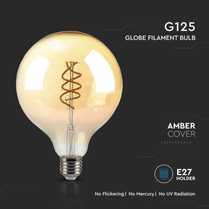 Lâmpada LED FILAMENT G125 E27/6W/230V 1800K