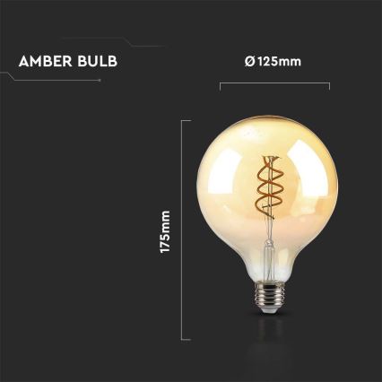 Lâmpada LED FILAMENT G125 E27/6W/230V 1800K