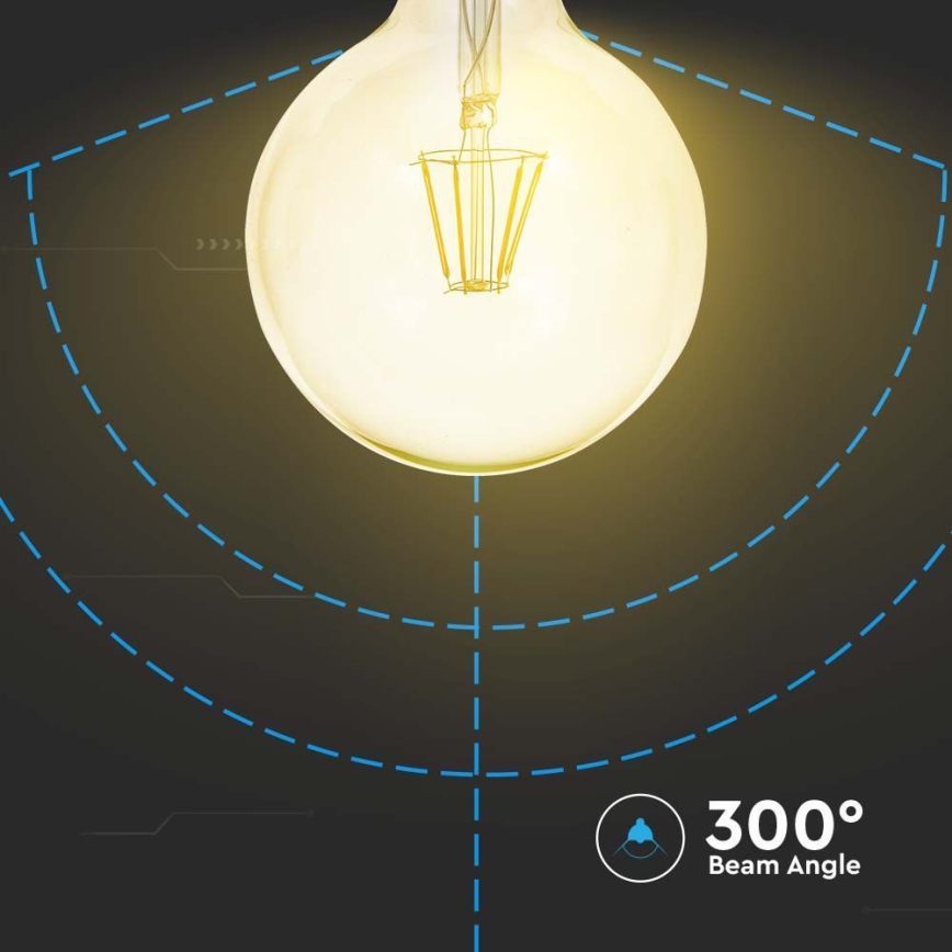 Lâmpada LED FILAMENT G125 E27/6W/230V 2200K