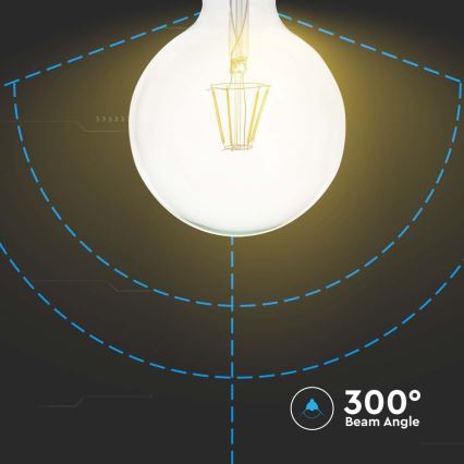 Lâmpada LED FILAMENT G125 E27/6W/230V 3000K