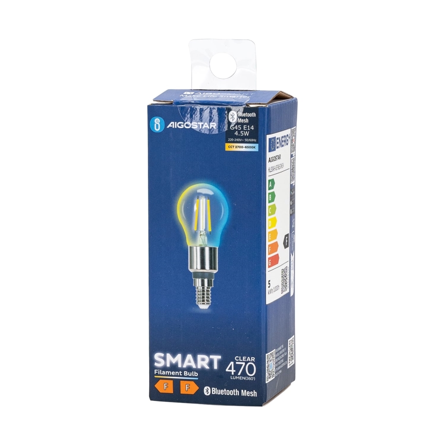 Lâmpada LED com regulação FILAMENT MESH Inteligente G45 E14/4,5W/230V 2700-6500K - Aigostar