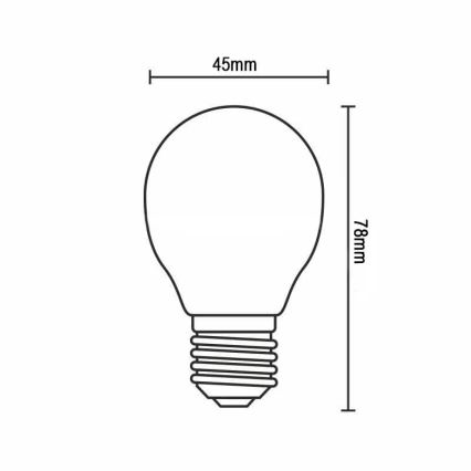 Lâmpada LED FILAMENT G45 E14/4W/230V 3000K