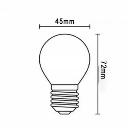 Lâmpada LED FILAMENT G45 E27/2W/230V 3000K