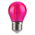 Lâmpada LED FILAMENT G45 E27/2W/230V rosa
