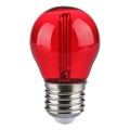 Lâmpada LED FILAMENT G45 E27/2W/230V vermelho