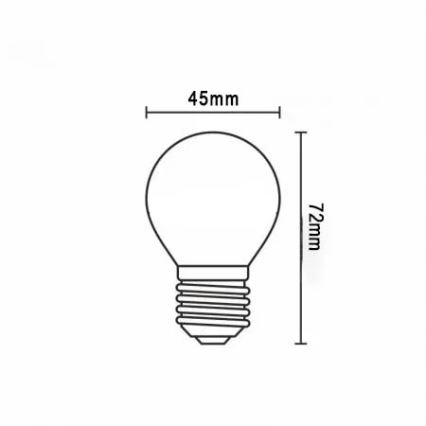 Lâmpada LED FILAMENT G45 E27/4W/230V 3000K