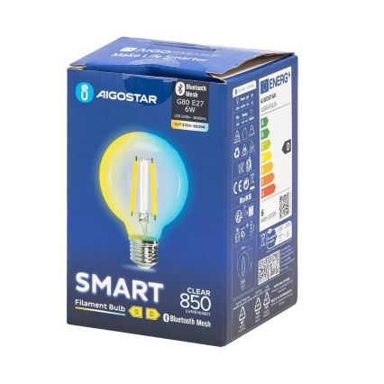 Lâmpada LED com regulação FILAMENT MESH Inteligente G80 E27/6W/230V 2700-6500K - Aigostar