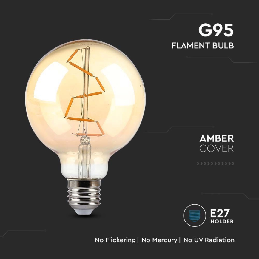 Lâmpada LED FILAMENT G95 E27/4W/230V 2200K