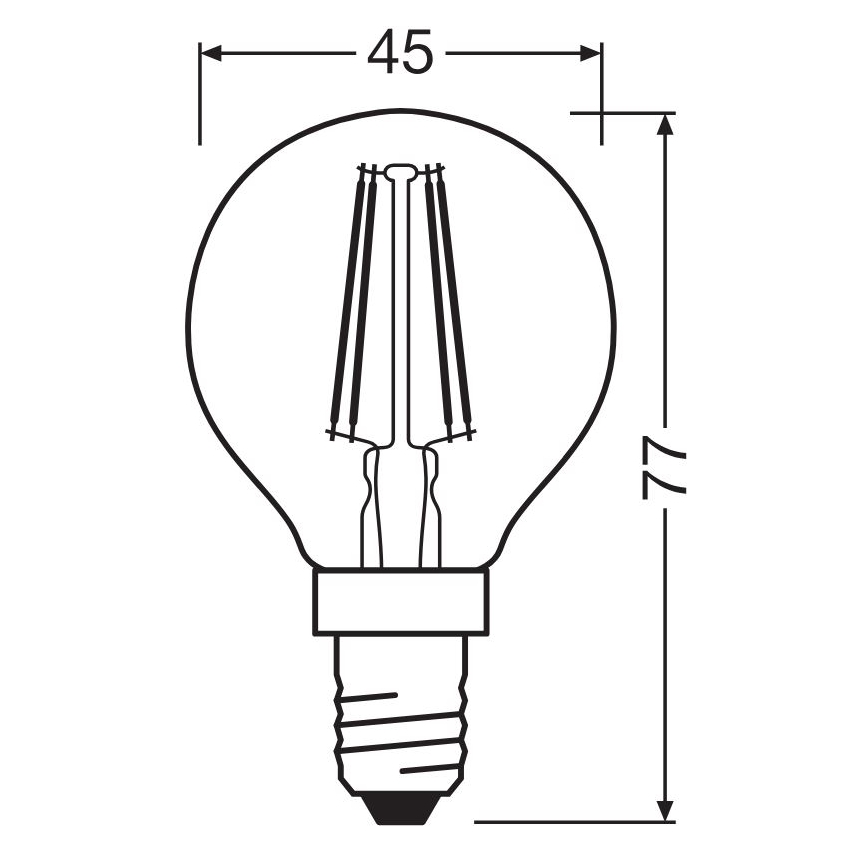 Lâmpada LED FILAMENT P40 E14/4W/230V 2700K - Osram