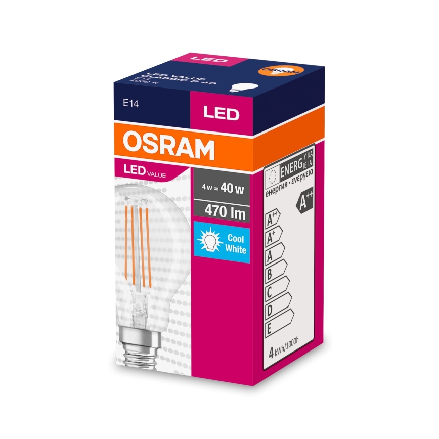 Lâmpada LED FILAMENT P40 E14/4W/230V 4000K - Osram