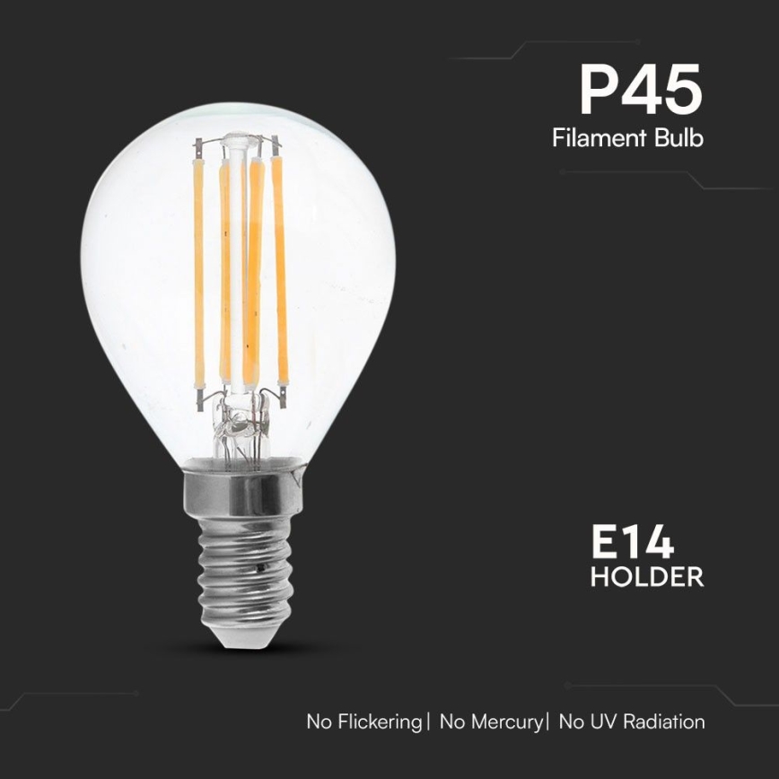 Lâmpada LED FILAMENT P45 E14/6W/230V 4000K