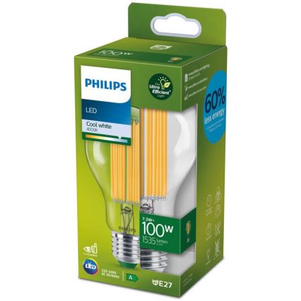 Lâmpada LED FILAMENT Philips A60 E27/7,3W/230V 4000K
