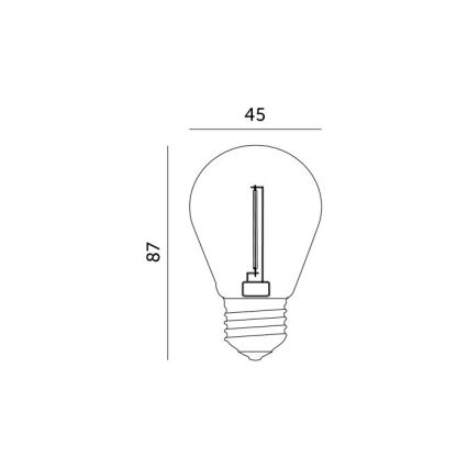 Lâmpada LED FILAMENT ST45 E27/1W/230V 2700K