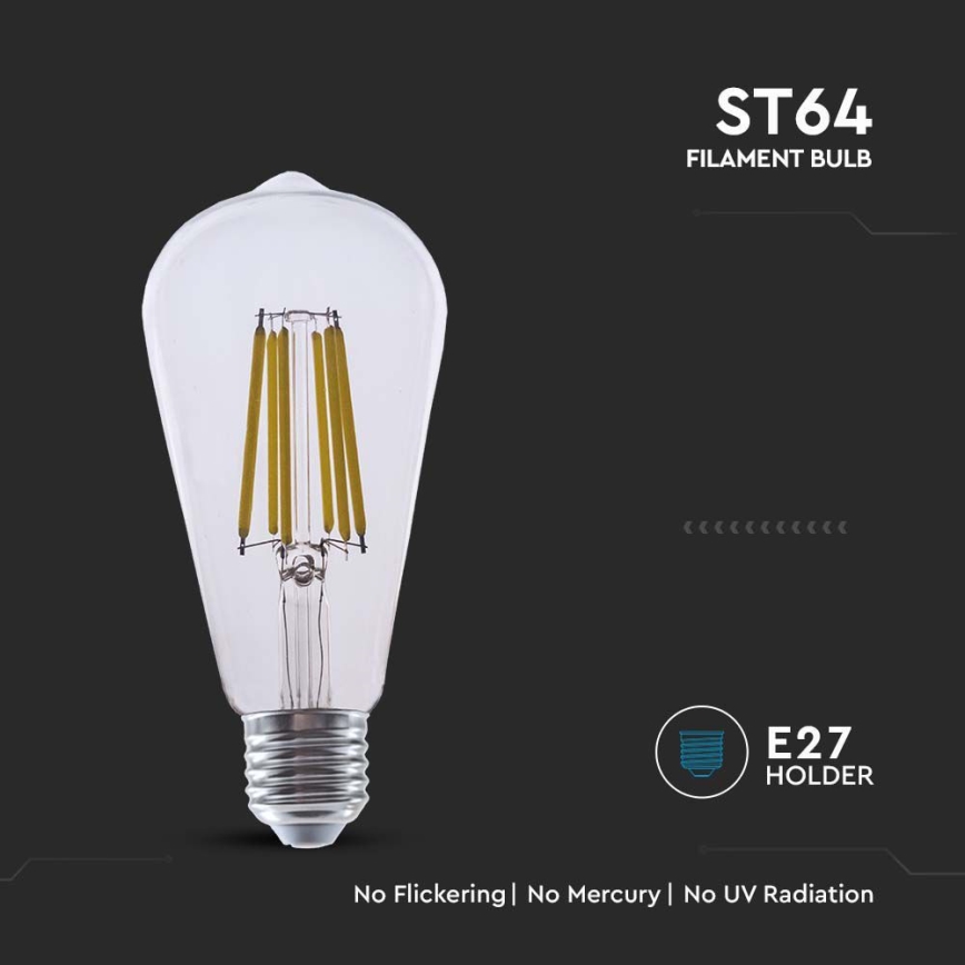 Lâmpada LED FILAMENT ST64 E27/4W/230V 3000K