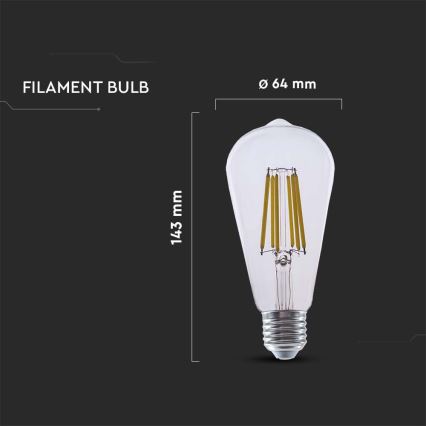 Lâmpada LED FILAMENT ST64 E27/4W/230V 3000K
