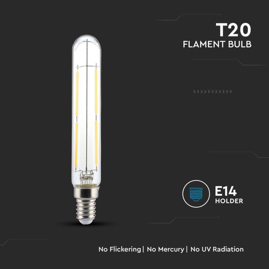 Lâmpada LED FILAMENT T20 E14/4W/230V 3000K