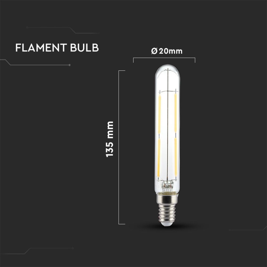 Lâmpada LED FILAMENT T20 E14/4W/230V 3000K