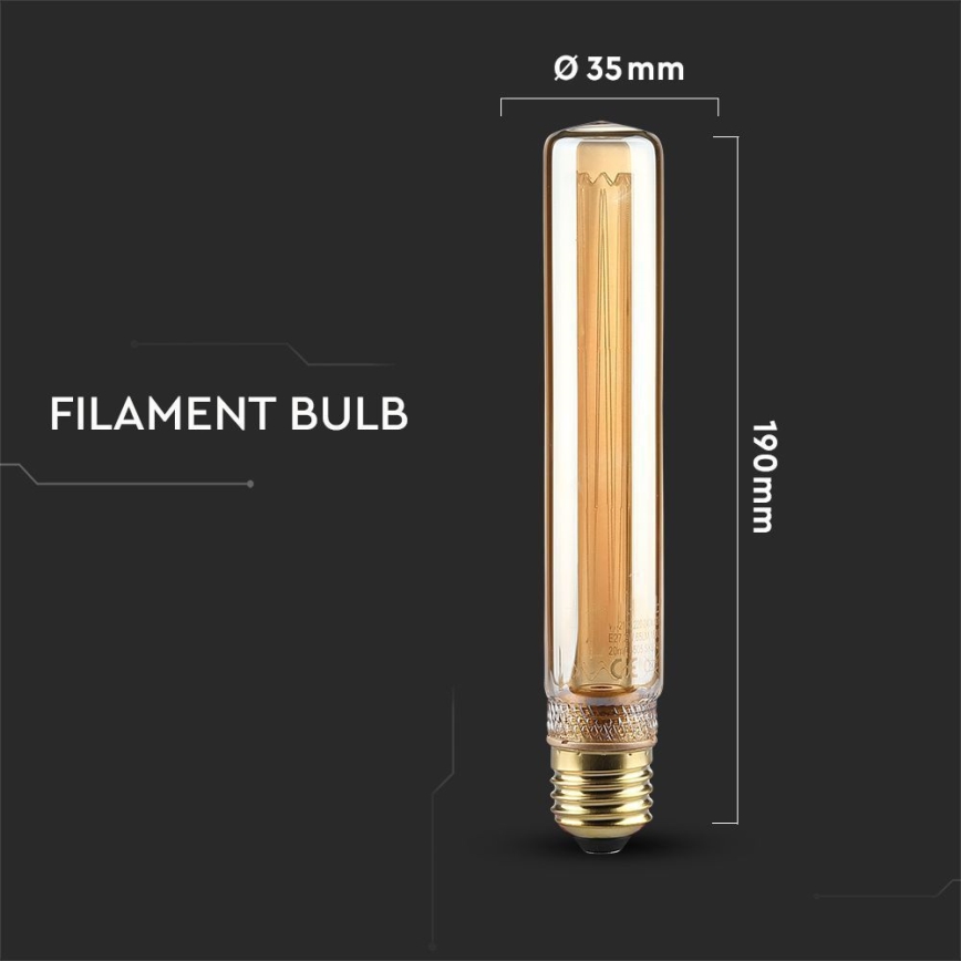 Lâmpada LED FILAMENT T30 E27/2W/230V 1800K Art Edition