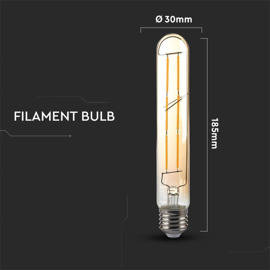 Lâmpada LED FILAMENT T30 E27/6W/230V 2200K