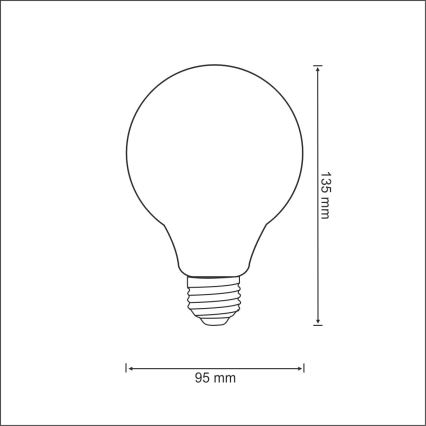 Lâmpada LED FILAMENT VINTAGE G95 E27/4W/230V 2000K