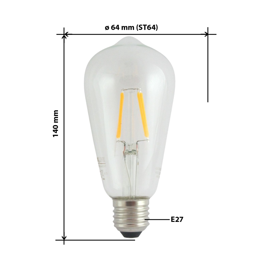 Lâmpada LED FILAMENT VINTAGE ST64 E27/4W/230V 2700K