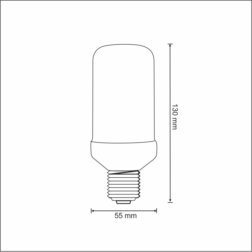 Lâmpada LED FLAME T60 E27/3W/230V 1400K