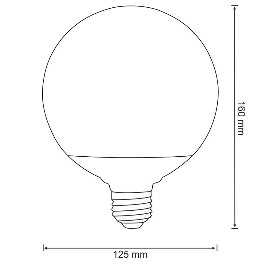 Lâmpada LED G125 E27/16W/230V 3000K